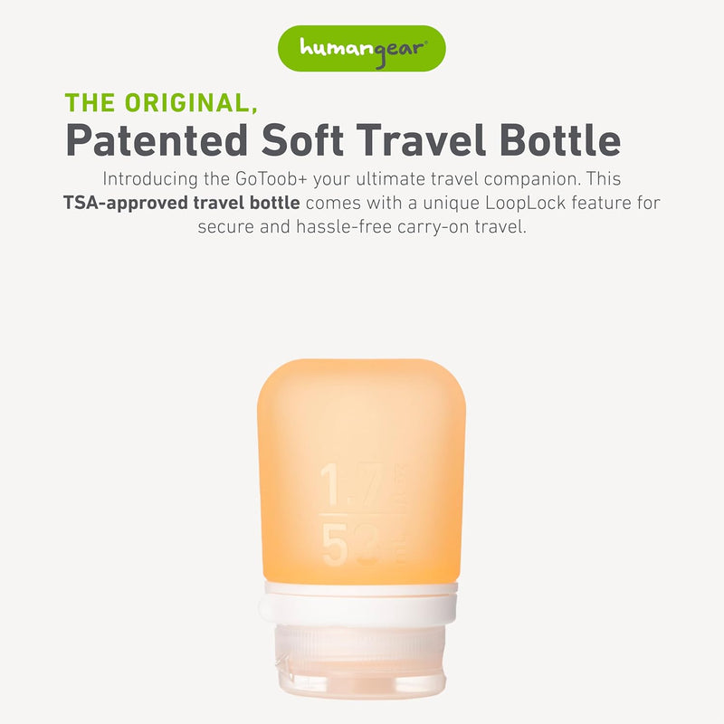 humangear GoToob, Small Parent, Humangear Gotoob+ Silicone Travel Bottle With Locking Cap, Small (1.7oz)