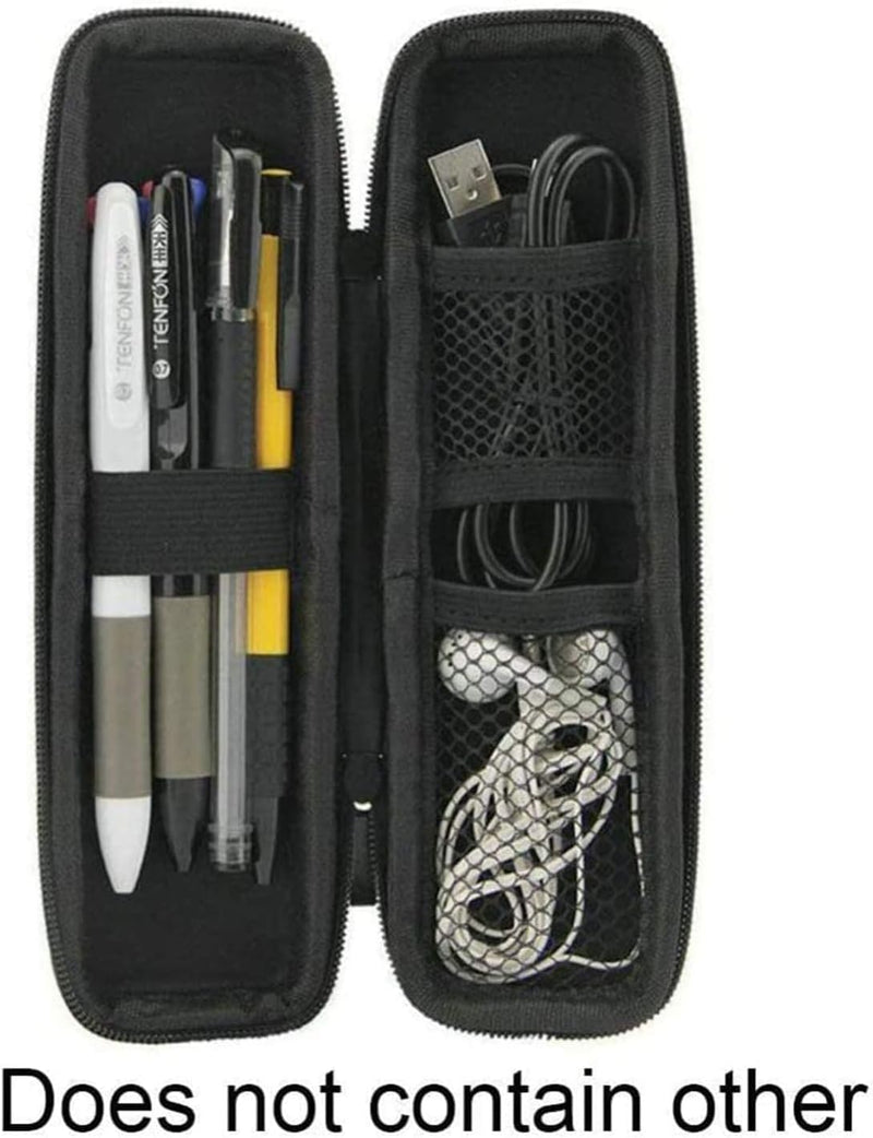 Hard Shell Pen Case, Heavy Duty EVA Protective Organizer, 20x6x3.5CM Compact Carrying Case for Writing Instruments, with Elastic Straps and Mesh Storage, Perfect for Office and Travel