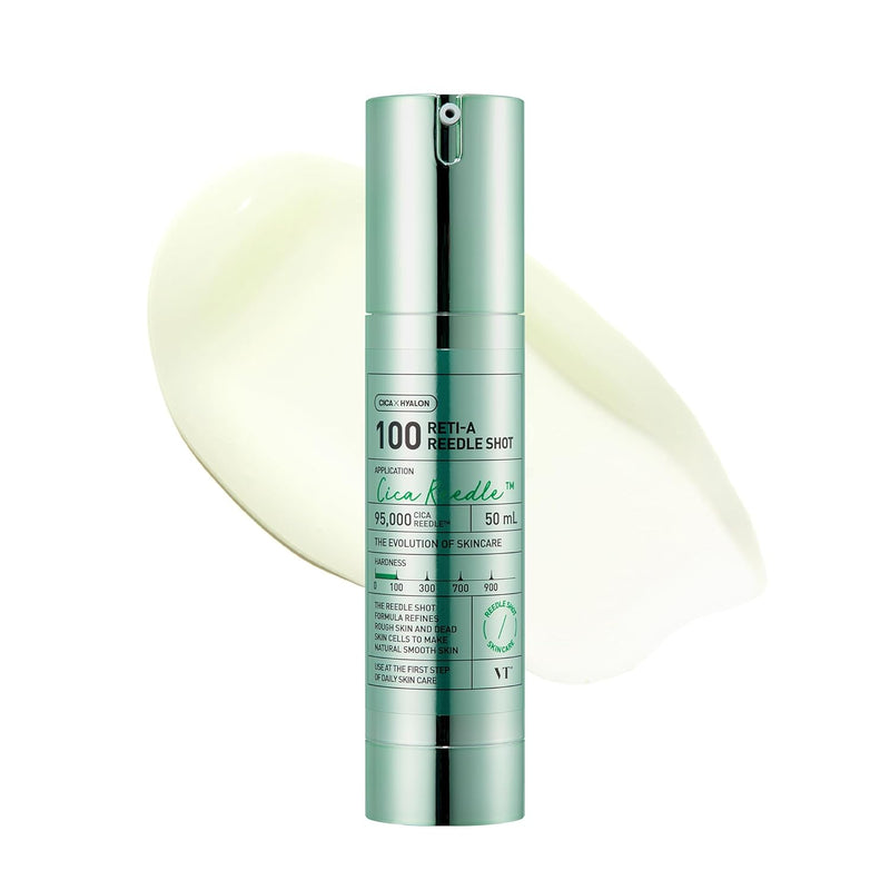VT COSMETICS Reti-A Reedle Shot 100 | Retinol(Vitamin A) Microneedling Serum, Repairing Exosome, Ideal for Retinol Beginner, Glass Skin, Korean Skin Booster 1.69Fl Oz(50ml)