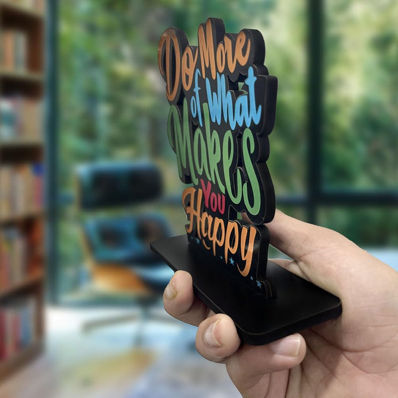 Artvibes Wooden Idols and Figurine Good Food is Good Mood Restaurant Cafe Quotes Table Decoration for Office Desk | Home Decor | Living Room | Modern Art Wood Showpiece Gift Item (SP_1128N)