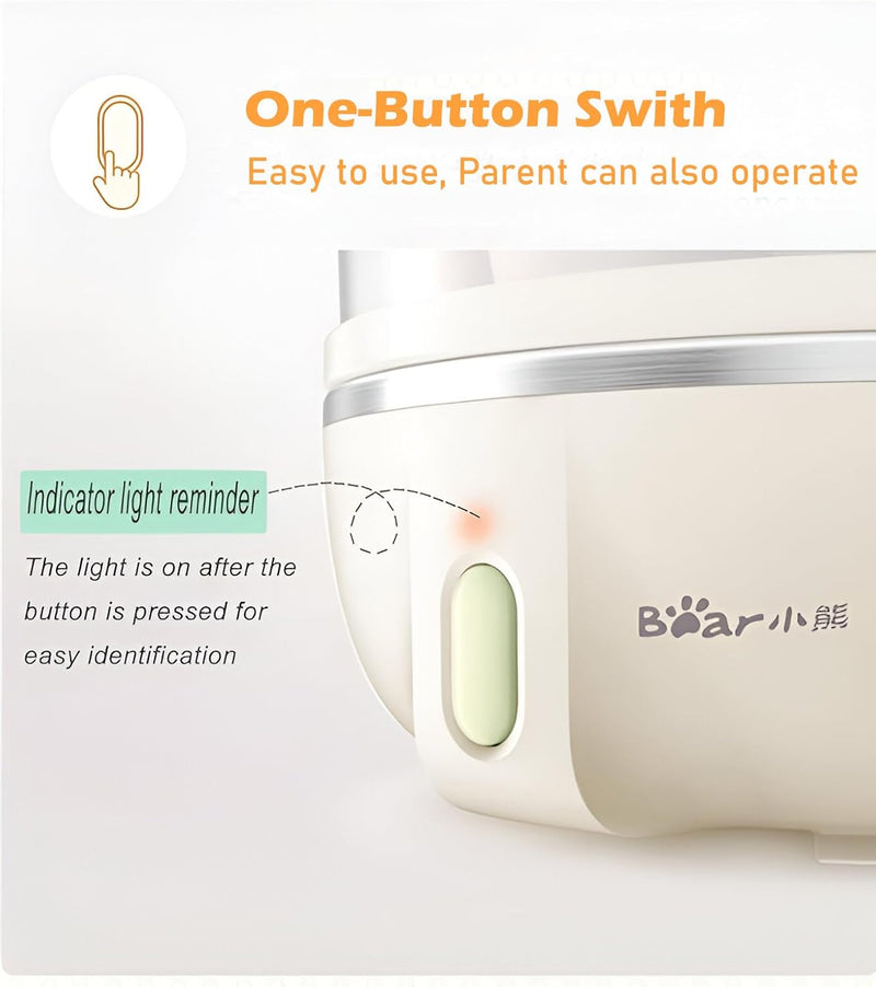 Bear Double Layer Electric Egg Steamer Boiler - 14 Egg Capacity Multifunction Breakfast Baby Food Steamer, Eggs And Vegetables Steamer -1 year warranty