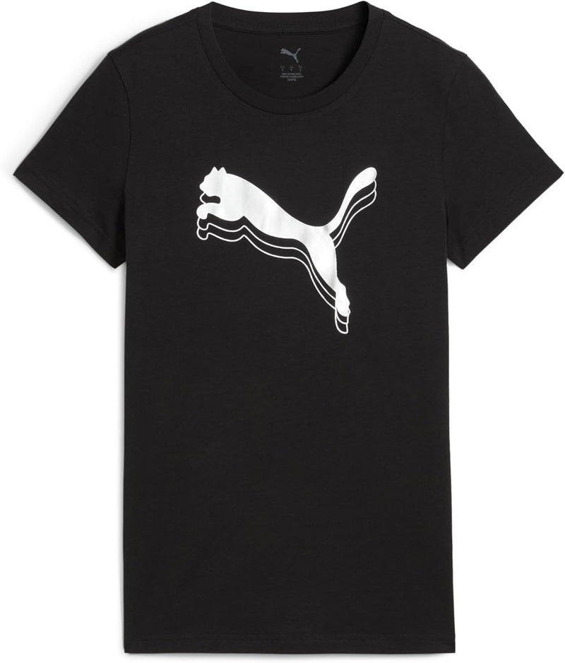 womens ESS METALLIC Tee Sportstyle Core - Black-Metallic silver