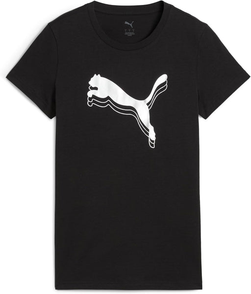 womens ESS METALLIC Tee Sportstyle Core - Black-Metallic silver