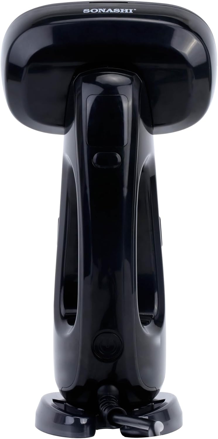 Sonashi Garment Steamer With Digital LED Display | 3 Level Steams | Continuous Work -30 Min With Auto-Shut Off Function | Detachable Tank Capacity & Removable Fabric Brush 300 ml 2000W SGS-323 Black