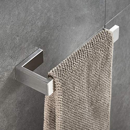 JunSun Towel Ring Stainless Steel Towel Holder Contemporary Bathroom Hardware Towel Bar for Bathroom Lavatory Wall Mounted, Brushed Nickel