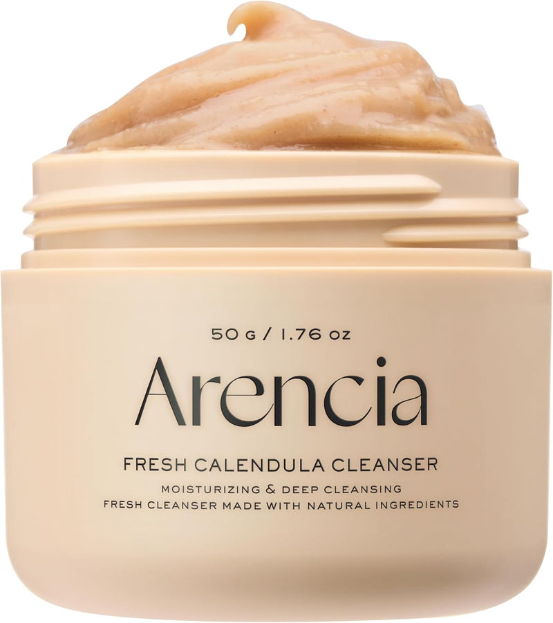 Korean Rice Mochi Face Cleanser 120g - Foaming Cleanser, Gentle Scrub All in One - Deep Cleansing, Moisturizing, Pore Minimizing, Removing Blackhead - 50g Calendula