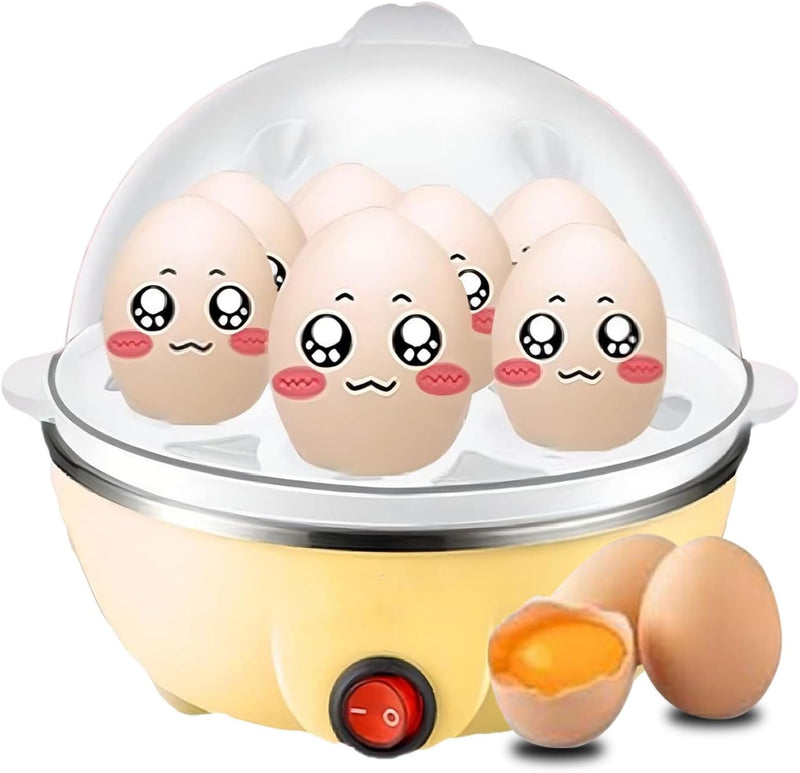 DXB FELCON Electric Egg Boiler, 7 Egg Capacity Egg Cooker with Automatic Shut-Off, BPA-Free Multi-Functional Egg Maker & Steamer for Soft, Medium & Hard-Boiled Eggs