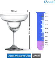 Ocean Classic Margarita Glass, 200Ml, Set Of 6, 501M07, Stemmed Martini Glass, Martini Vessel, Martini Chalice, Martini Snifter