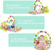 ECVV Baby Musical Gym & Crawling Mat Toy for Infants 3M+ Months with Height Ruler Color: Green
