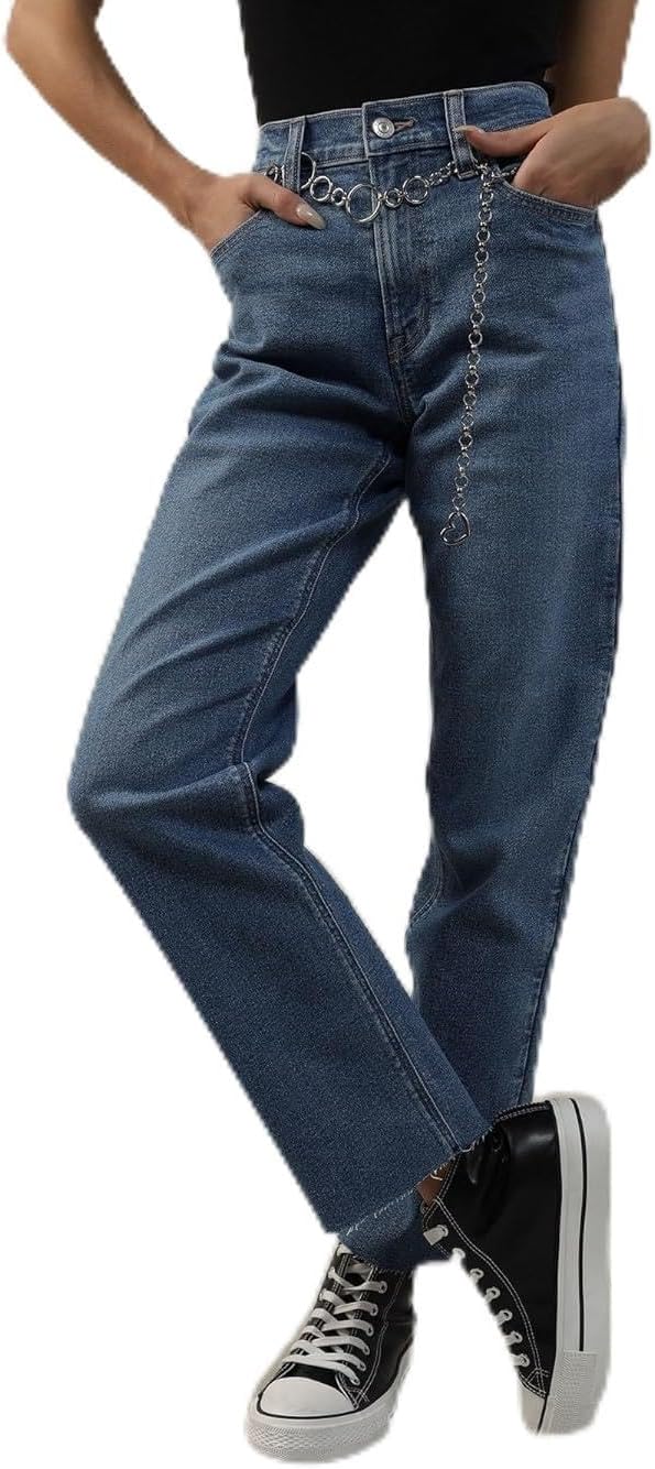 Womens Pants Super High-waisted Ankle Jean - Medium Wash