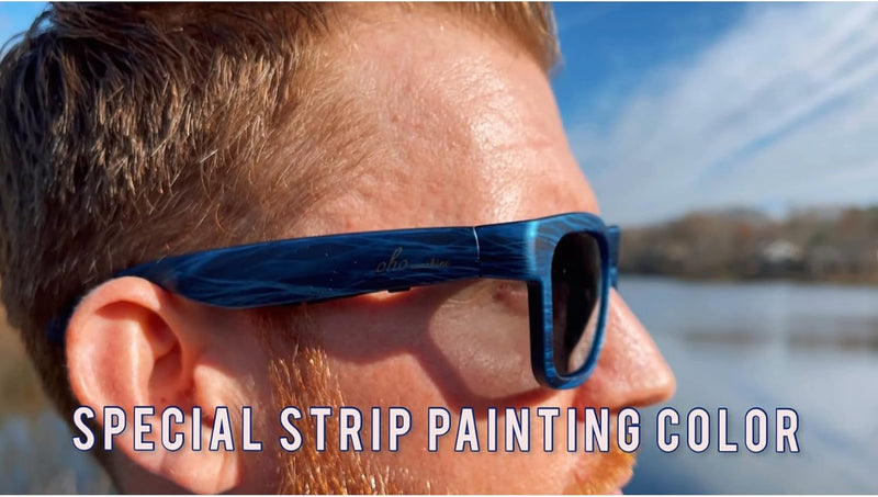 OhO sunshine OhO Bluetooth Sunglasses,Voice Control and Open Ear Style Smart Glasses Listen Music and Calls with Volume UP and Down,Bluetooth 5.0 Audio Glasses and IP44 Waterproof, unisex-adult