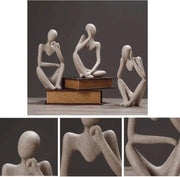 Thinker Statues and Sculptures, Sandstone Resin Thinker Statue Ornaments, Abstract Style Sculptures, Housewarming Gifts, Housewarming Decorations, Living Room Dining Desk Decorations (Right, Small)
