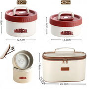 Stainless Steel Round Bento Lunch Box, 4 Pcs Separate Stackable Lunch Containers with Insulated Bag, Microwave Safe, for Adults, Kids, Men & Women