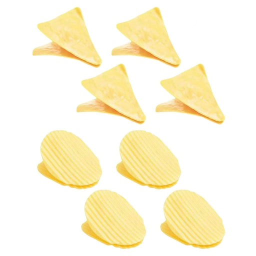 Potato Chip Bag Clips for Food Storage,8 PCS Strong Grip Snack & Bread Sealing Clips Cute Ripple Design Multi-Purpose ABS Plastic Food Bag Clips (4 Round & 4 Triangular)