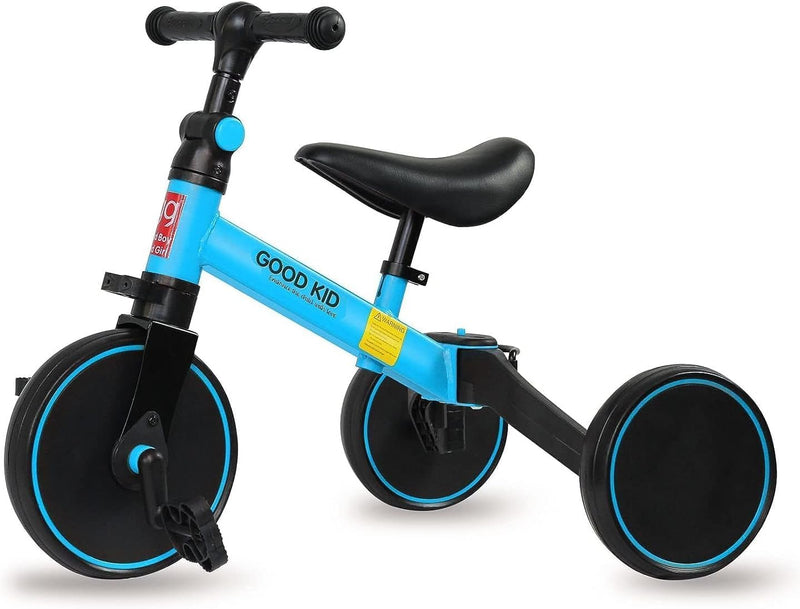 SKY-TOUCH 4 in 1 Kids Balance Bike Kids Tricycles for 1-4 Years, Toddlers Trike with Adjustable Seat Indoor Outdoor, Boys Girls Kids First Birthday Gifts Blue - blue
