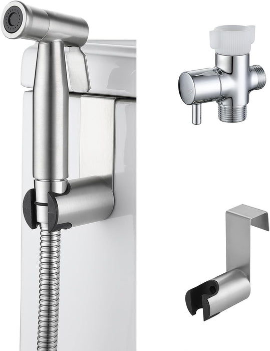2 Pieces Bidet Toilet Sprayer Head Stainless Steel Handheld Bidet Sprayer Cloth Bathroom Diaper Sprayer for Kitchen and Toilet Cleaning (Bidet Sprayer Head) Golden