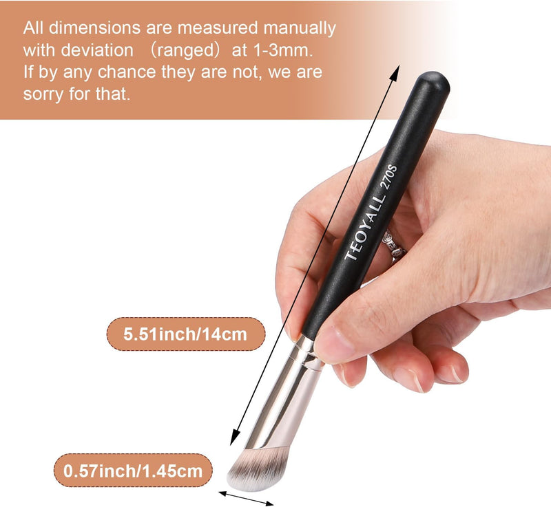 TEOYALL Angled Foundation Contour Brush, Synthetic Kabuki Brush for Concealing Blending Setting Buffing with Liquid, Cream and Powder Cosmetic (170S)