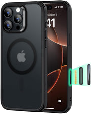 ESR for iPhone 15 Pro Max Case, Compatible with MagSafe, Military-Grade Protection, Yellowing Resistant, Scratch-Resistant Back, Magnetic Phone Cover for iPhone 15 Pro Max, Classic Series, Clear - iPhone 16 Pro A-Frosted Black