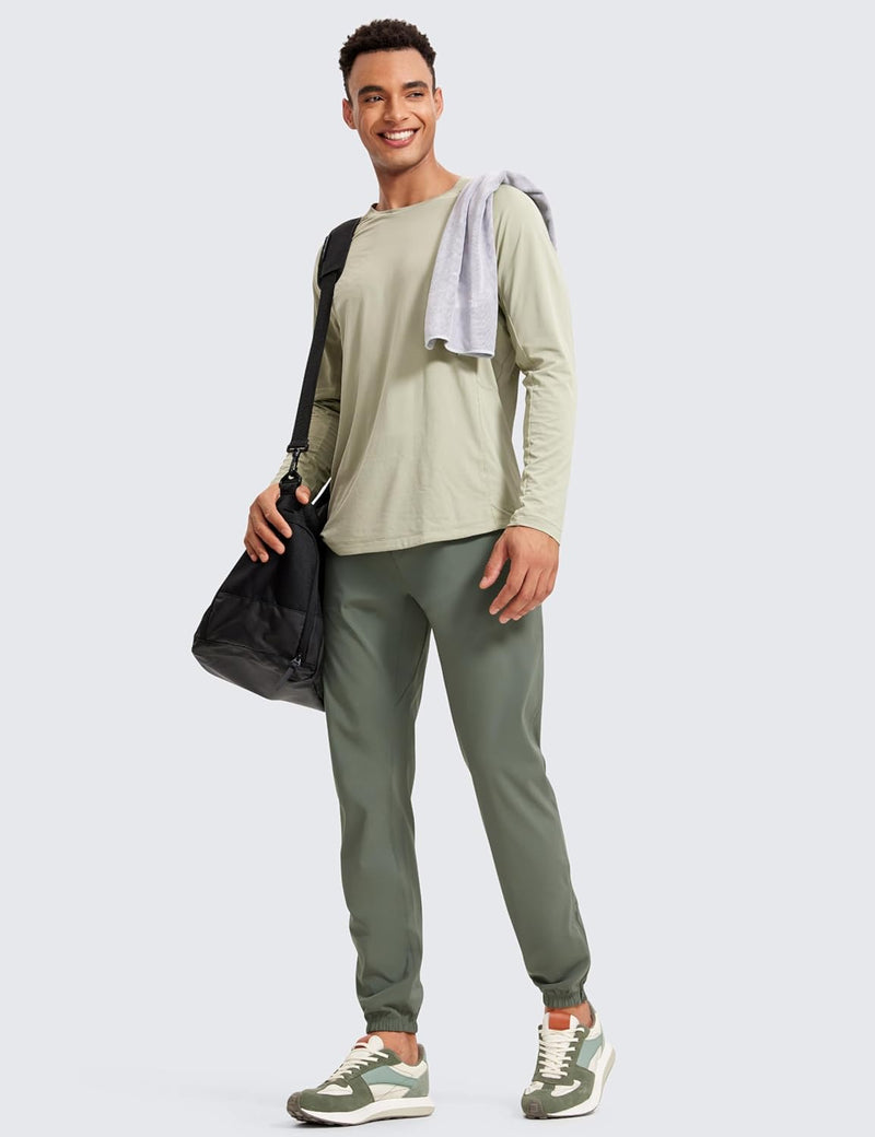 CRZ YOGA Men's Lightweight Jogger Pants - 30'' Elastic Stretchy Pants with Side Pockets