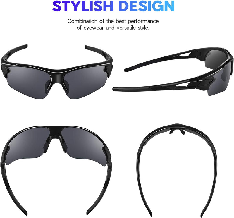 Polarized Sports Sunglasses for Men Women Youth Baseball Fishing Cycling Running Golf Motorcycle Tac Glasses UV400