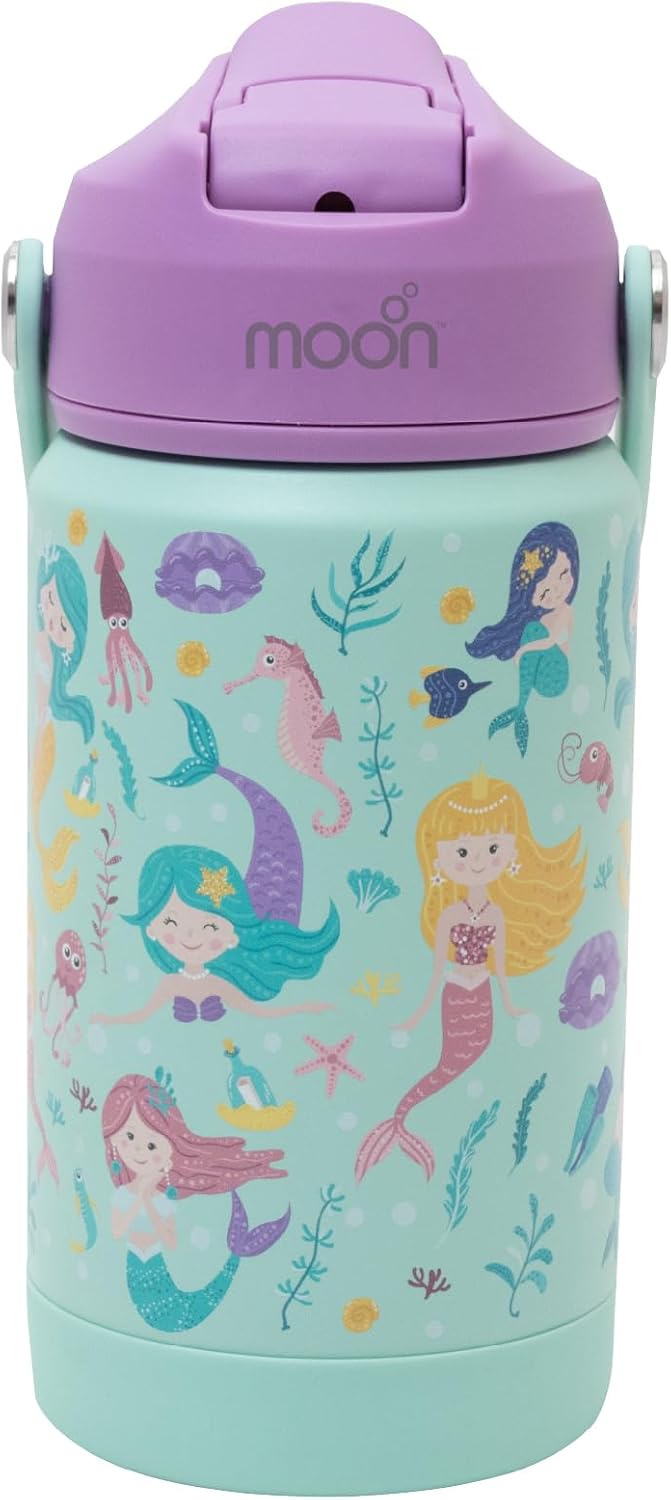 Kids Insulated Water Bottle -BPA-Free, Leak-Proof Sipper Lid, Stainless Steel, Eco-Friendly, Keeps Drinks Cold or Hot for Hours,Ideal for School, Toddlers & Kids - Blue - Purple