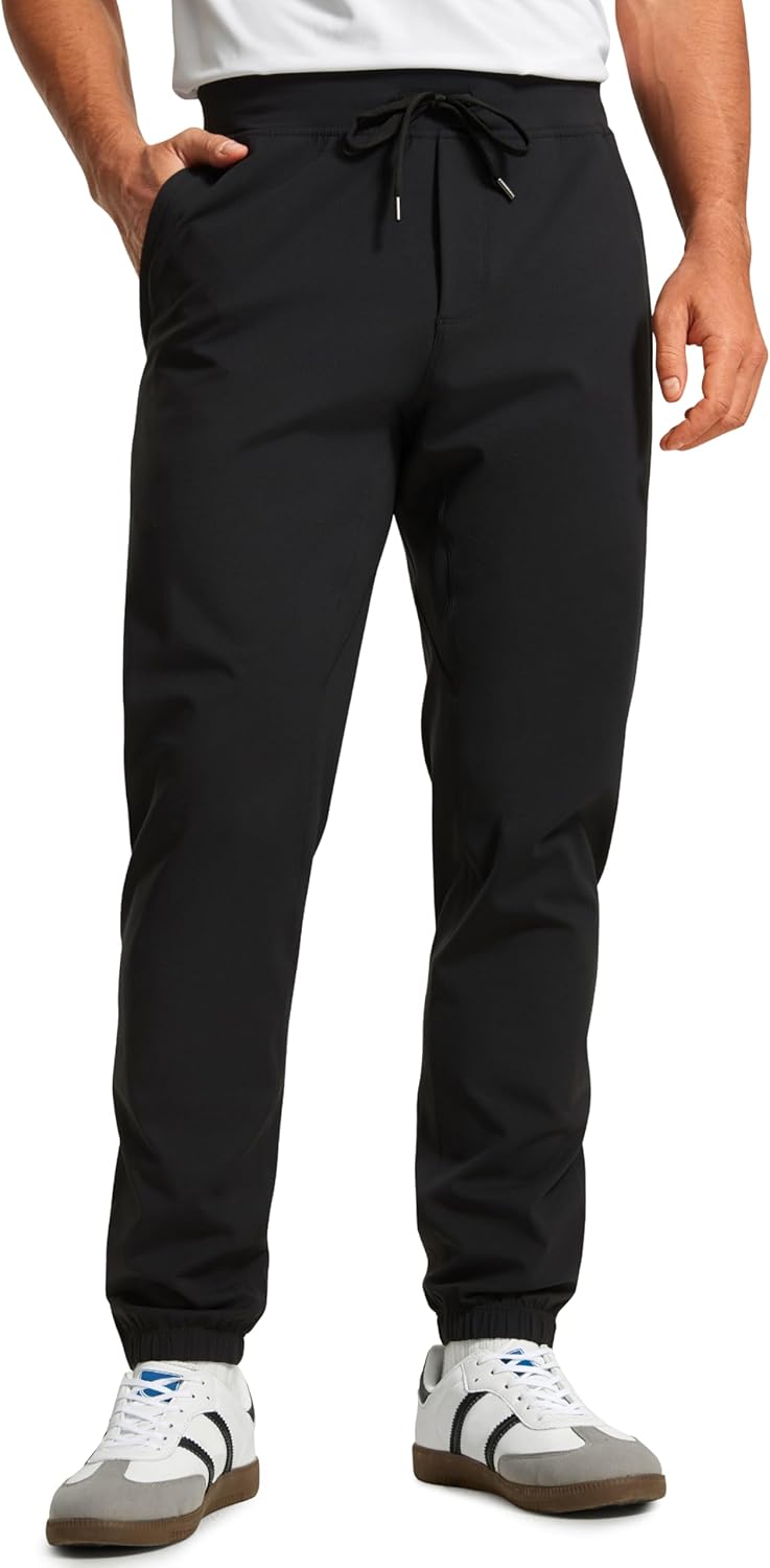 CRZ YOGA Men's Lightweight Jogger Pants - 30'' Elastic Stretchy Pants with Side Pockets