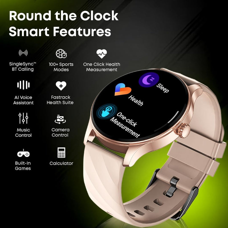 Fastrack Limitless FX1 Smartwatch with 1.38" HD Display|SingleSync BT Calling|AI Voice Assistant|100+ Sports Modes and Watchfaces|Upto 5 Day Battery Life