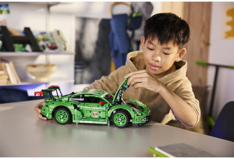 Technic Porsche 911 GT3 R REXY AO Racing Car Toy - Model Kit w/ 6-Cylinder Engine, Rear-Wheel Drive and Dinosaur Design - Gift for 11+ Year Old Boys & Motorsport Fans - 42224