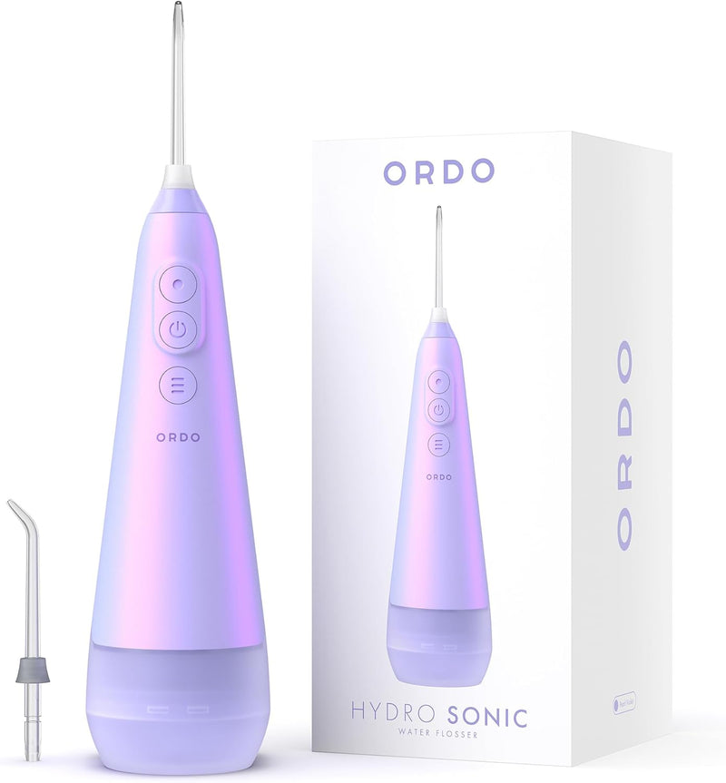 Ordo Water Flossers for Teeth Cordless, IPX7 Waterproof Oral Irrigator, 3 Pressure Settings, Portable, Rechargeable Electric Flosser, Dental Professional Recommended - Pearl Violet - Pearl Violet