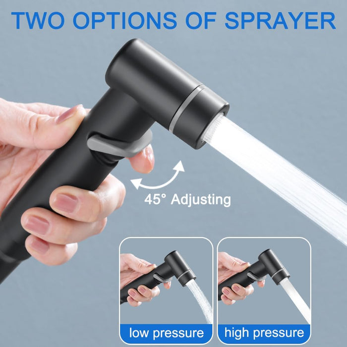 NALACAL 1-in-2-out Dual Control Valve, Mini Toilet Faucet Sprayer Kit Handheld Bidet Spray Butt Washer Sprayer Butt Washer Sprayer Mini Bidet Faucet Sprayer for Pet Bath/Personal Hygiene/Bathroom