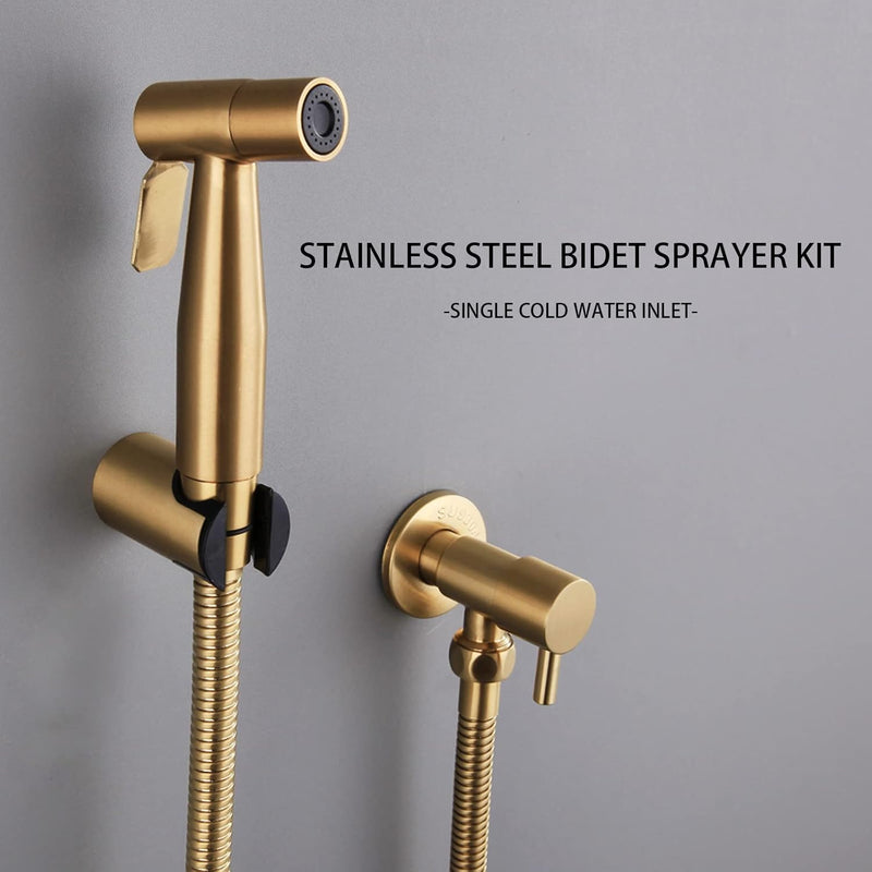 LOSCHEN LOSCHEN Stainless Steel Bidet Sprayer kit for Toilet,Hand Held Sprayer Shattaf Toilet Attachment for Pet Bath/Personal Hygiene/Bathroom/Closestool,Easy to Install(Gold)
