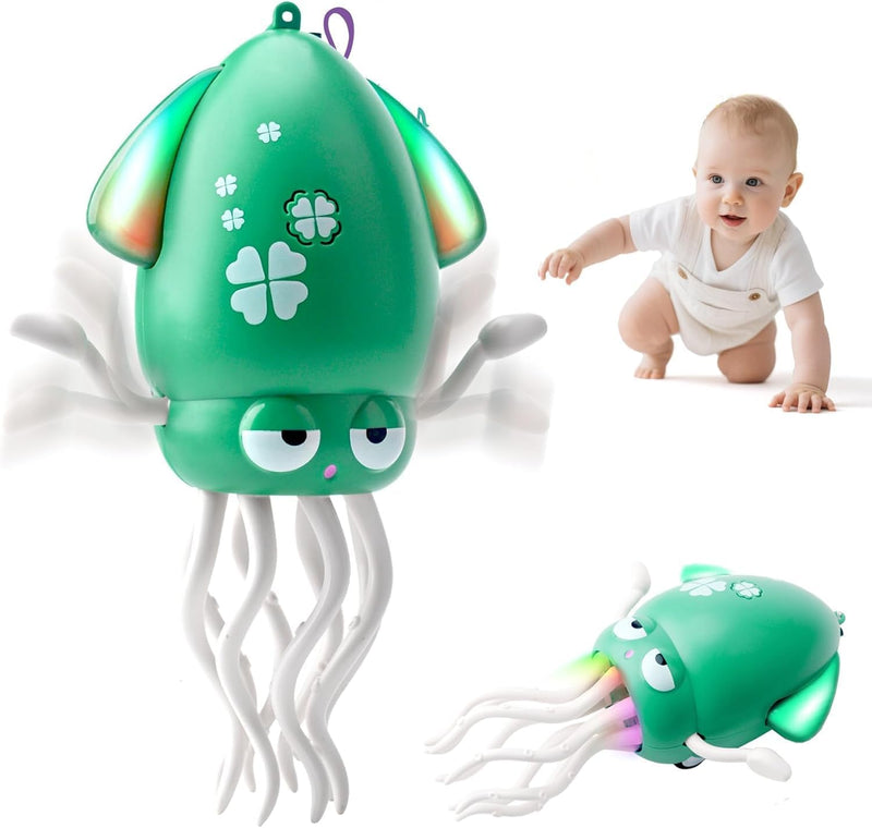 SKY-TOUCH Electric Dancing Octopus Toy, Rechargeable Crawling Octopus Toy with LED Light Music, Funny Electric Baby Sensory Toys, Magical Dancing Toys for 3 + Year Old Boys Girls