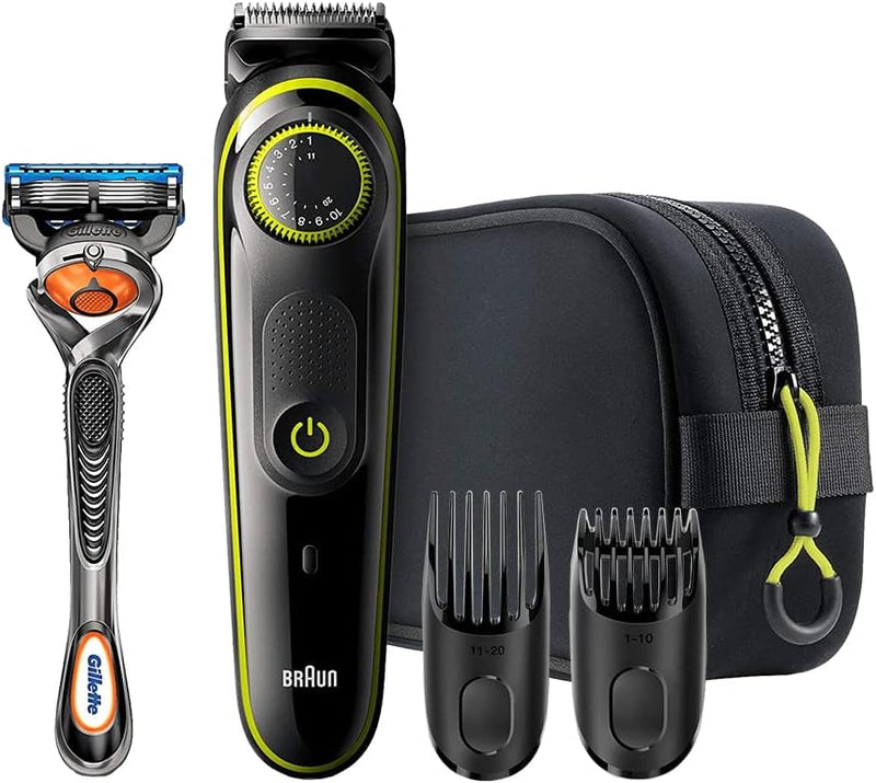 Braun Body Groomer Series 3, BG 3530 with 3+ Accessories, Extra Skin Protection, 80 Min Battery Life, Gentle Shaving & Trimming, Waterproof, Designed in Germany - Grey - BT 3941TS