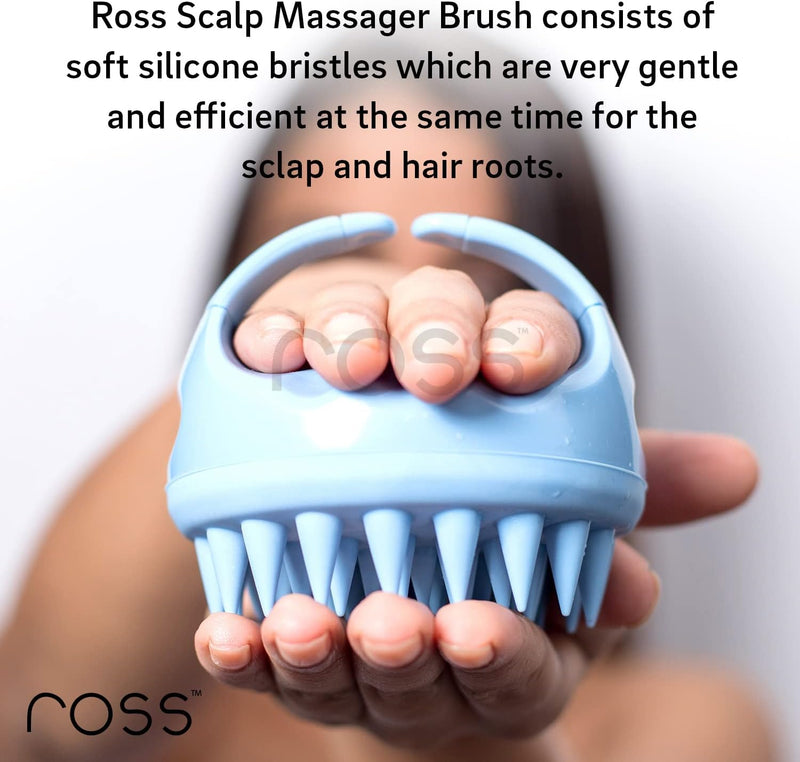 Ross Hair Scalp Massager Shampoo Brush with Soft Silicone Bristles (Black)