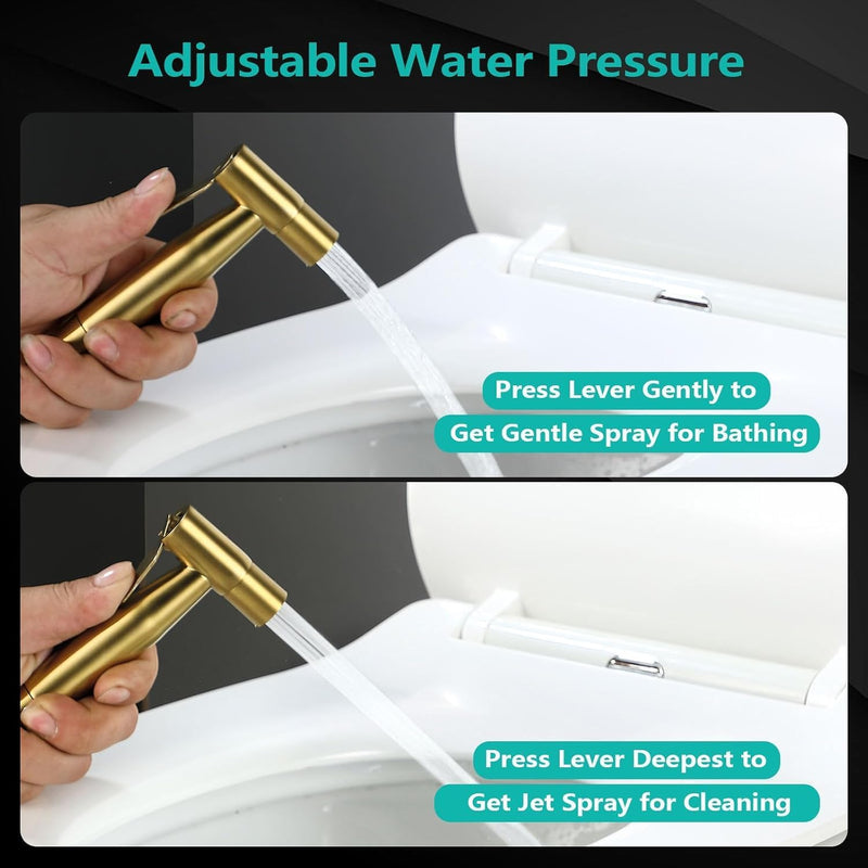 Junaris Shattaf Set Handheld Bidet Spryer for toilet | 304 Grade Stainless Steel Bathroom Jet Spray Set Features: Heavy-duty and durable, 150cm BLACK