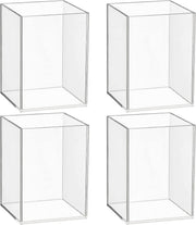 Mototo 2 Pieces Clear Acrylic Pen Holder Acrylic Pencil Cup Clear Makeup Bush Holder Acrylic Desktop Stationery Organizer for Office School Home Desk Accessories (2 Pack, Square) - 4 Pack Square