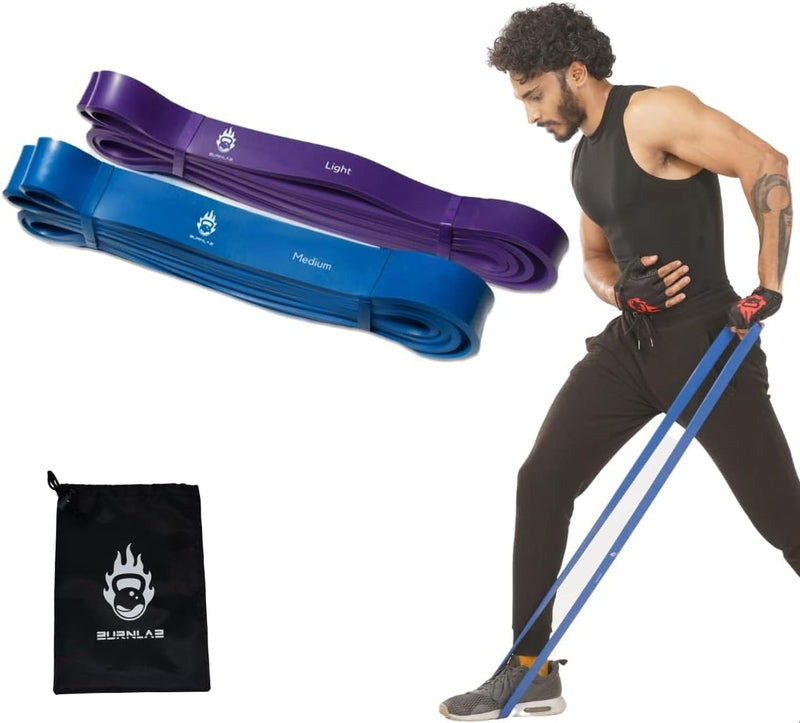 Burnlab Resistance Bands (Choose from 8 Different Sizes from 8Kg - 116Kg), Pull Up Assistance Bands for Exercise, Chin Ups, Powerlifting, Training, Gyms, Home Fitness - for Men and Women