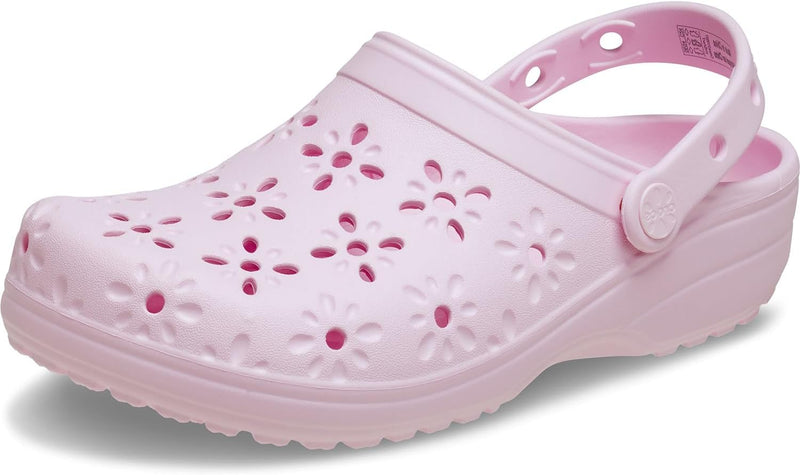 Classic Clogs With Floral Cut Out Design unisex-adult Clog - Pink Milk