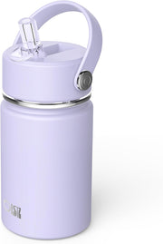 14oz Kids Water Bottle with Straw Lid, Vacuum Insulated 316 Stainless Steel Bottles for Kids for School, Leakproof, Easy to Clean - Light Purple