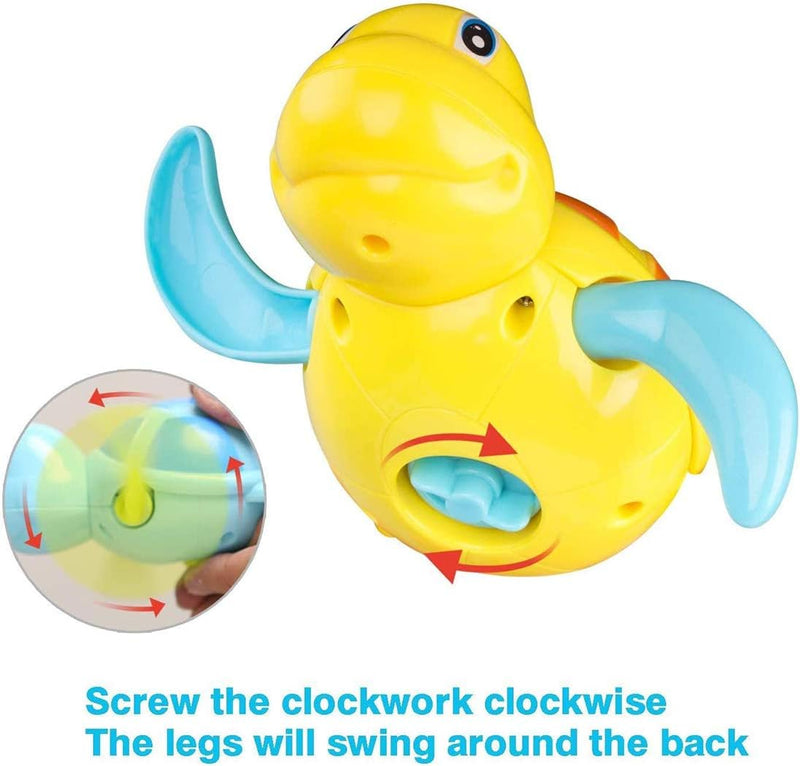 Starthi Baby Bath Toys Clockwork Turtle For Toddlers Boys Girls Wind up Water Toys Swimming Turtle Summer Pool Bathroom Float Toy Best Child Plastic Bathtub Bath Toys Rubber Duck