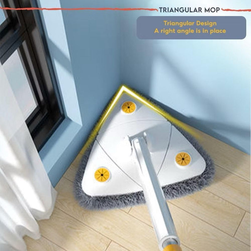 Floret 360 Triangle Mops for Floor, Push-Pull Automatic Self Squeezing Mop,Microfiber Dust Flat Cleaning Kitchen Mops for Floor Wall Window