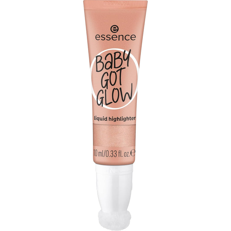 essence Baby GOT Glow Liquid Highlighter, No. 30, Gold, Defining, Express Result, Easy to Remove, Glossy, Vegan, Oil-Free, Paraben-Free, No Microplastic Particles, Pack of 10 ml