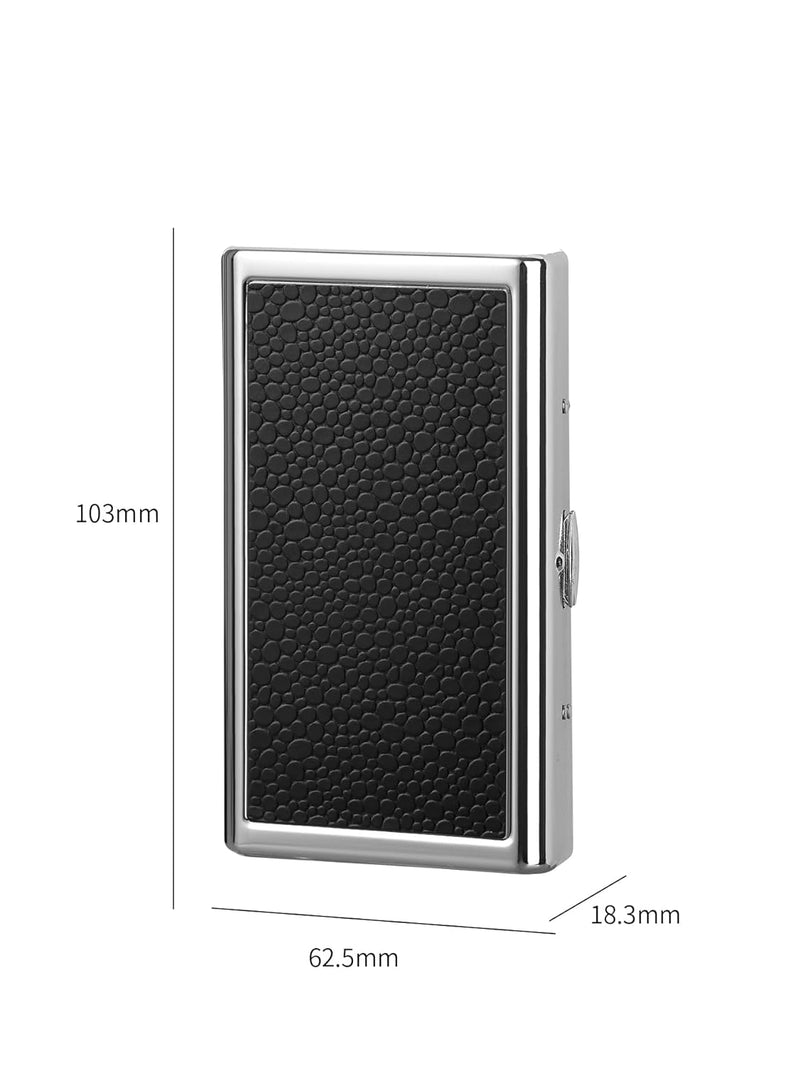 KUGUAN Stainless Steel Cigarette Case, 20pcs Slim/100's or 14pcs Regular/King Size, Moisture Proof, Durable, Portable, Good for Gift