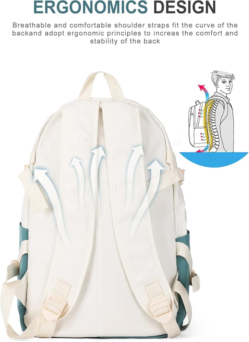 VECAVE Lightweight Casual Laptop Backpack Purse for Women,Travel Backpack with laptop compartment