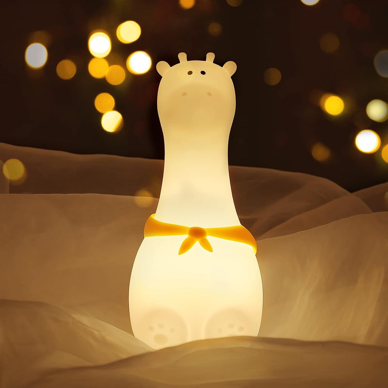 ZKLiLi Night Light for Kids, Dumpling Light Silicone Nursery Cute Lamp, Battery Powered LED Nightlight with 7-Color for Baby Teen Girls and Boys Bedrooms, Birthday Gift - Waterdrop - Girafie
