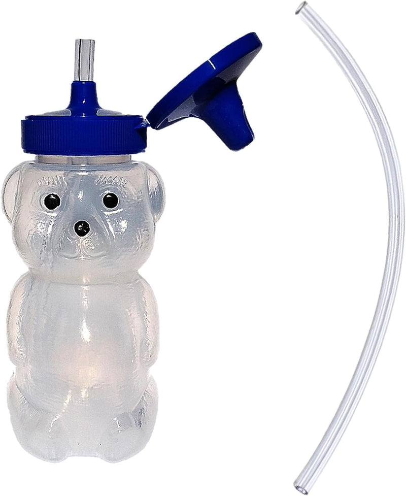 Talktools Honey Bear Drinking Cup with 2 Flexible Straws - Includes Instructions - Spill-proof Lid