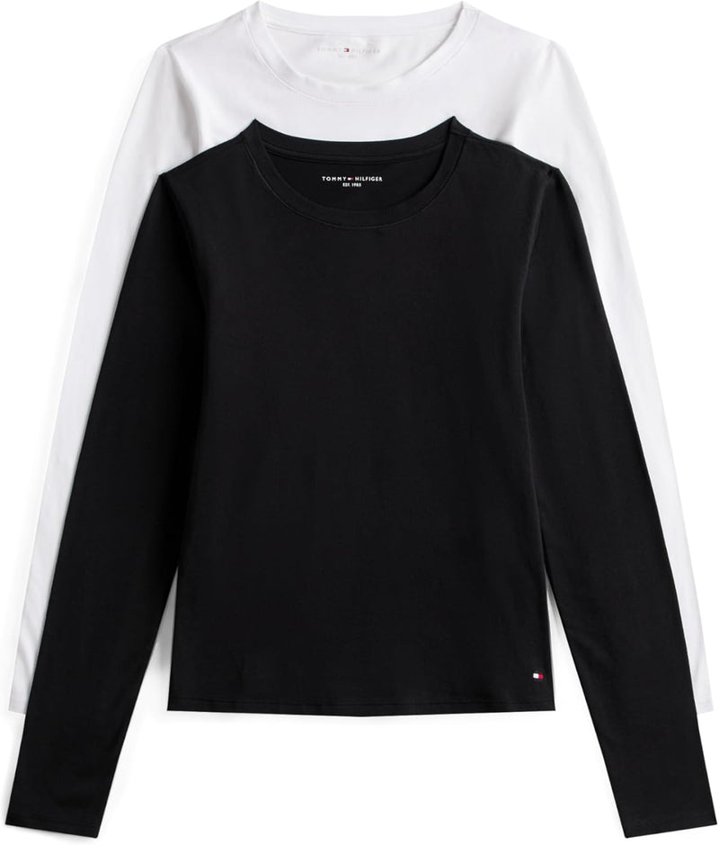 Womens 2 pack ls t-shirt Underwear Tops (pack of 1) - White/ Black
