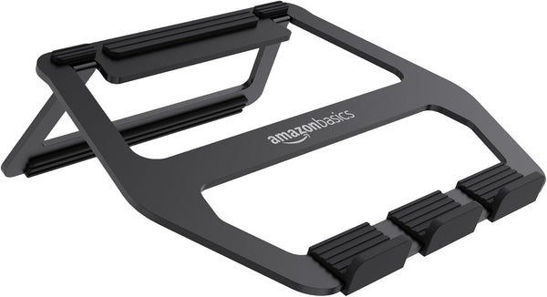 Amazon Basics Foldable aluminum stand for portable PCs with display up to 33 cm (13"), Black - Black 33 cm (13")