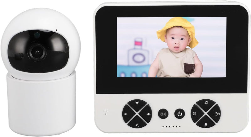 Dpofirs Baby Monitor with Camera and Audio, 4.3in HD Screen Baby Monitor, 2 Way Intercom Night Vision Adjustable Angle Baby Monitoring Video Camera for Home Indoor