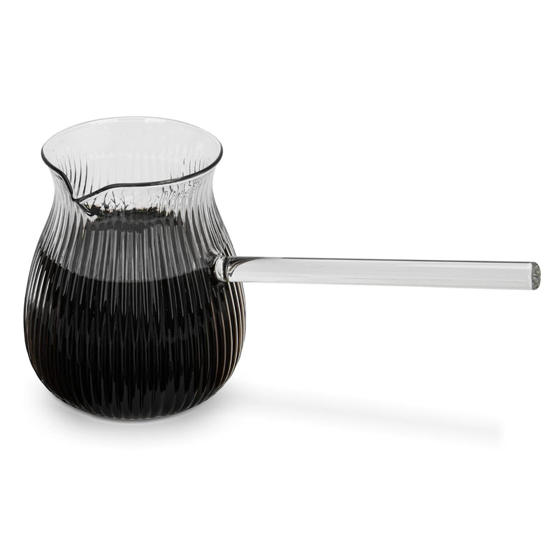Fissman Glass Turkish Coffee Pot 500mL, High-Heat Resistant Glass Teapot, Milk Warmer, Sauce Maker, Ibrik Cezve Briki, Perfect Pouring Spout Stovetop/Turkish/Tea/Milk Warmer